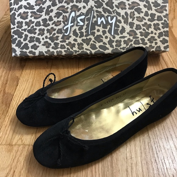 french sole black ballet flats